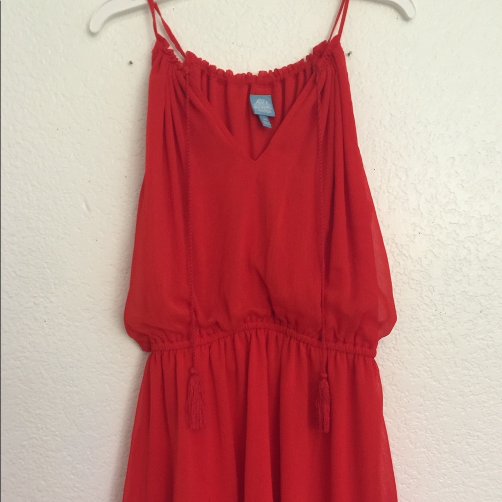 Bright red Alice in wonderland dress